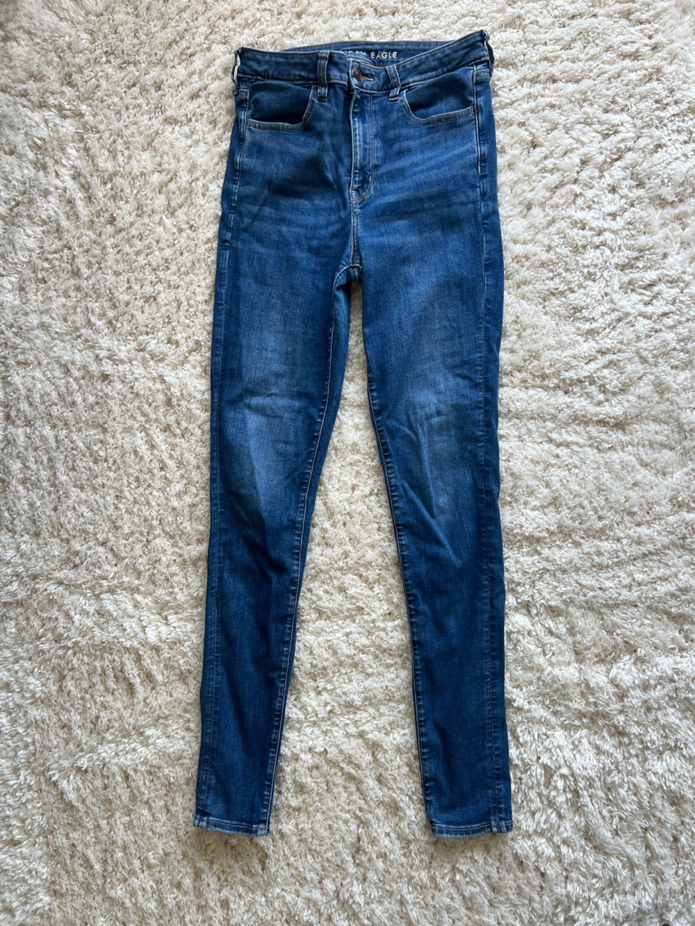 American Eagle Outfitters Dark Blue High-Rise Skinny Jeans